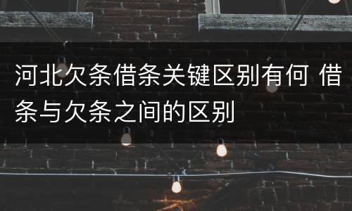 河北欠条借条关键区别有何 借条与欠条之间的区别