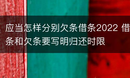 应当怎样分别欠条借条2022 借条和欠条要写明归还时限