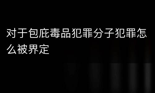 对于包庇毒品犯罪分子犯罪怎么被界定