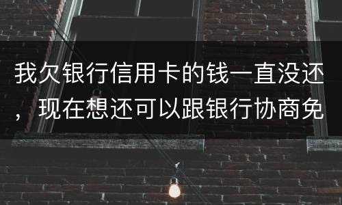 我欠银行信用卡的钱一直没还，现在想还可以跟银行协商免点利息和滞纳金吗