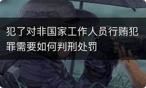 犯了对非国家工作人员行贿犯罪需要如何判刑处罚