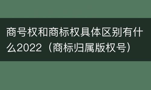 商号权和商标权具体区别有什么2022（商标归属版权号）