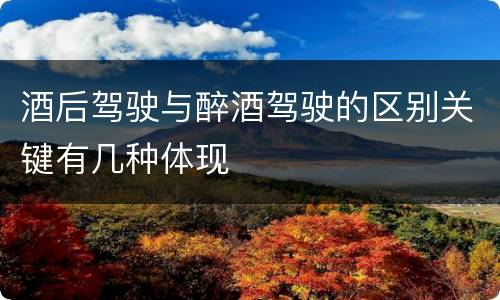 酒后驾驶与醉酒驾驶的区别关键有几种体现