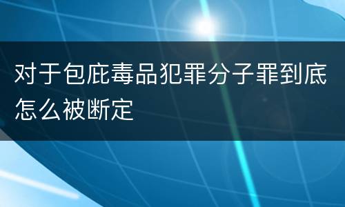 对于包庇毒品犯罪分子罪到底怎么被断定