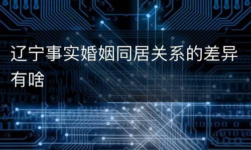 辽宁事实婚姻同居关系的差异有啥