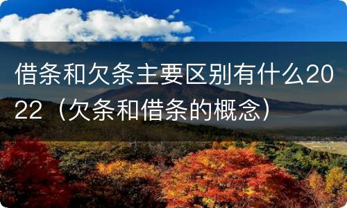 借条和欠条主要区别有什么2022（欠条和借条的概念）