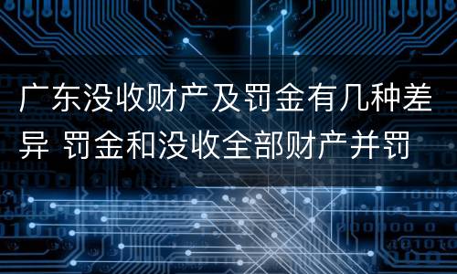 广东没收财产及罚金有几种差异 罚金和没收全部财产并罚