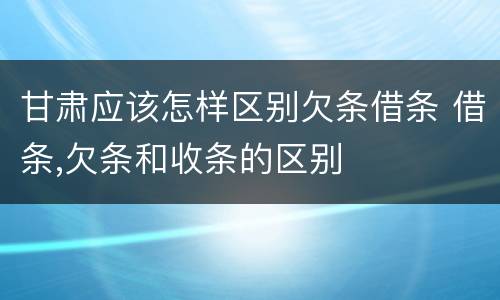 甘肃应该怎样区别欠条借条 借条,欠条和收条的区别