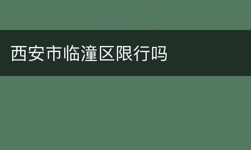 西安市临潼区限行吗
