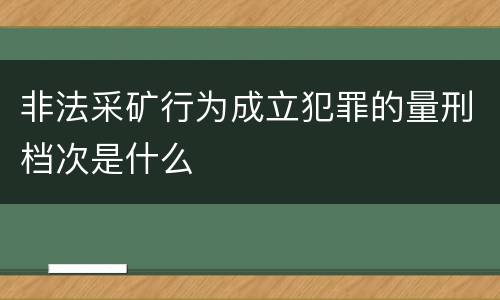 非法采矿行为成立犯罪的量刑档次是什么