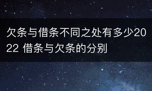 欠条与借条不同之处有多少2022 借条与欠条的分别