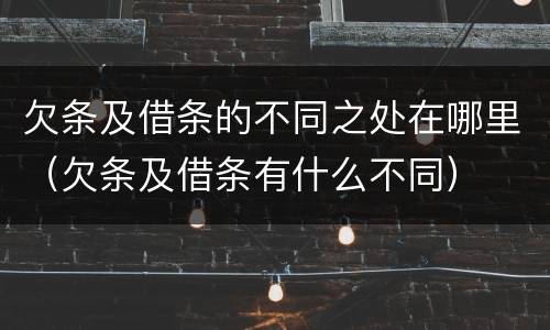 欠条及借条的不同之处在哪里（欠条及借条有什么不同）