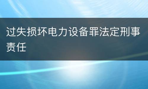 过失损坏电力设备罪法定刑事责任