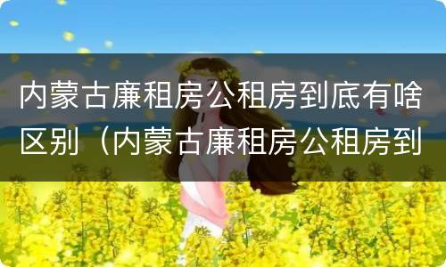 内蒙古廉租房公租房到底有啥区别（内蒙古廉租房公租房到底有啥区别啊）