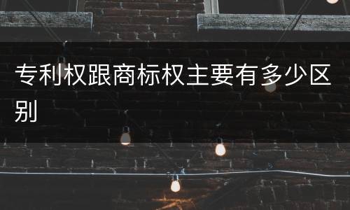专利权跟商标权主要有多少区别