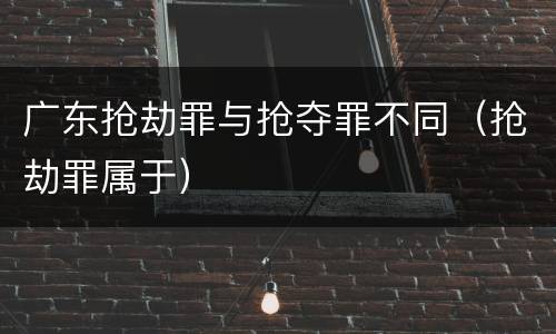 广东抢劫罪与抢夺罪不同（抢劫罪属于）