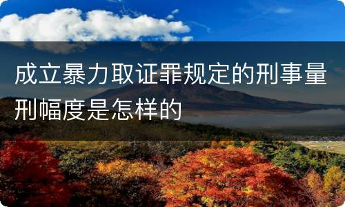 成立暴力取证罪规定的刑事量刑幅度是怎样的