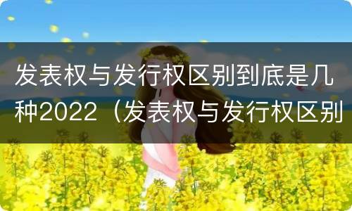 发表权与发行权区别到底是几种2022（发表权与发行权区别到底是几种2022年的）