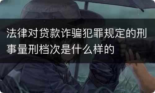 法律对贷款诈骗犯罪规定的刑事量刑档次是什么样的