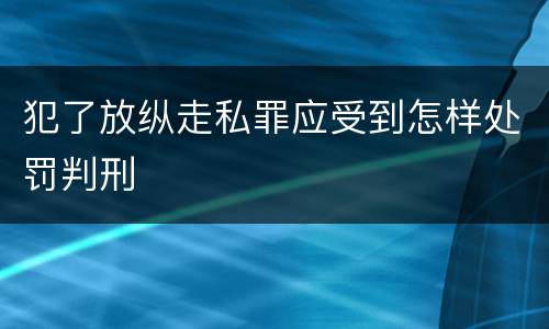 犯了放纵走私罪应受到怎样处罚判刑