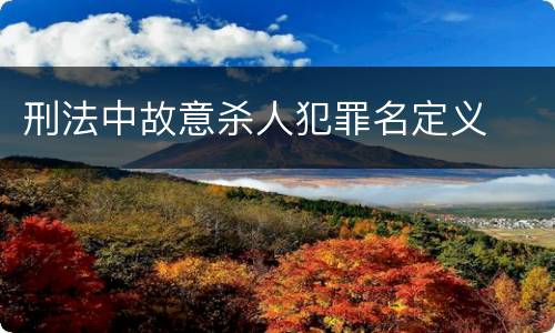 刑法中故意杀人犯罪名定义