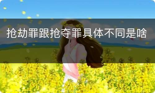 抢劫罪跟抢夺罪具体不同是啥