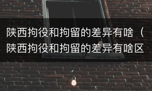 陕西拘役和拘留的差异有啥（陕西拘役和拘留的差异有啥区别）