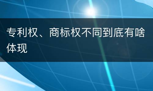 专利权、商标权不同到底有啥体现