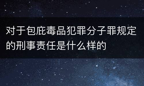 对于包庇毒品犯罪分子罪规定的刑事责任是什么样的