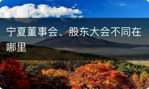 宁夏董事会、股东大会不同在哪里