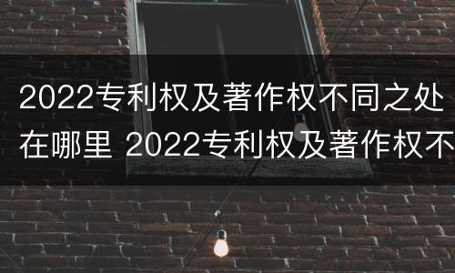 2022专利权及著作权不同之处在哪里 2022专利权及著作权不同之处在哪里查询