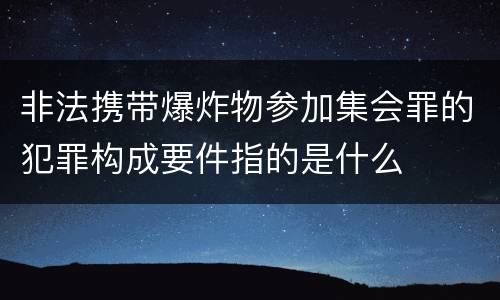 非法携带爆炸物参加集会罪的犯罪构成要件指的是什么