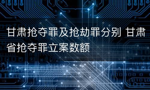 甘肃抢夺罪及抢劫罪分别 甘肃省抢夺罪立案数额