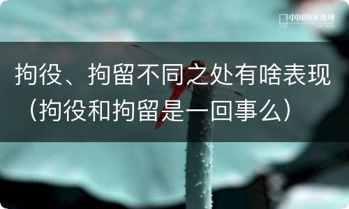 拘役、拘留不同之处有啥表现（拘役和拘留是一回事么）