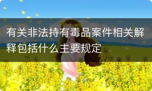 有关非法持有毒品案件相关解释包括什么主要规定