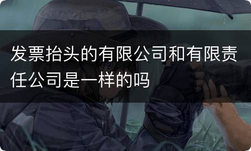 发票抬头的有限公司和有限责任公司是一样的吗