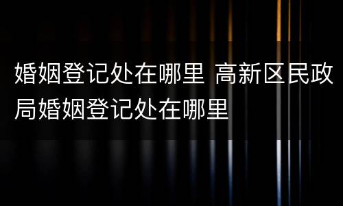 婚姻登记处在哪里 高新区民政局婚姻登记处在哪里