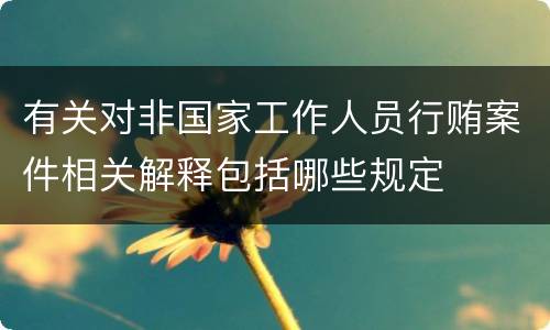 有关对非国家工作人员行贿案件相关解释包括哪些规定