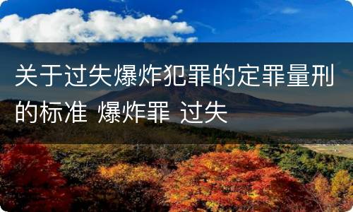 关于过失爆炸犯罪的定罪量刑的标准 爆炸罪 过失