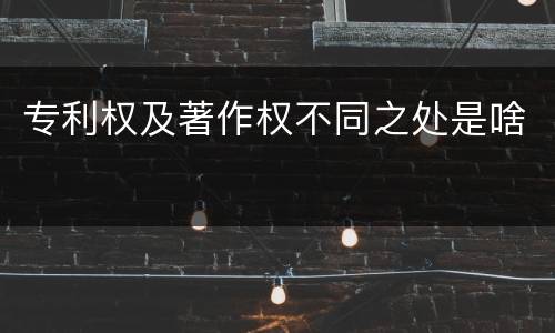 专利权及著作权不同之处是啥