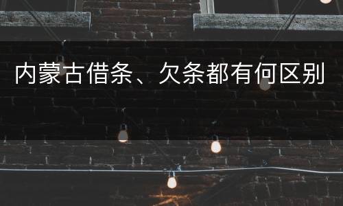 内蒙古借条、欠条都有何区别