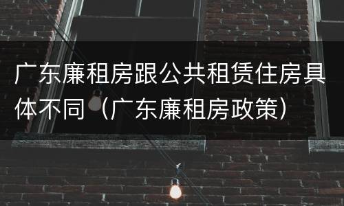 广东廉租房跟公共租赁住房具体不同（广东廉租房政策）