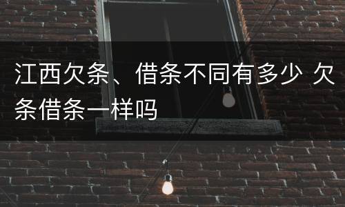 江西欠条、借条不同有多少 欠条借条一样吗