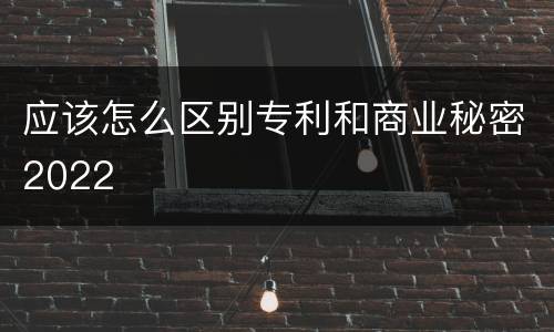 应该怎么区别专利和商业秘密2022