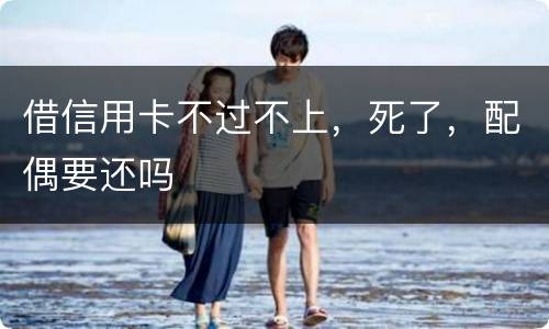 借信用卡不过不上，死了，配偶要还吗