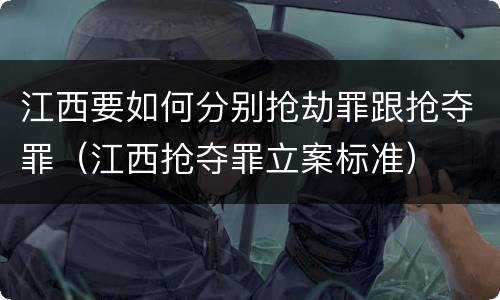 江西要如何分别抢劫罪跟抢夺罪（江西抢夺罪立案标准）