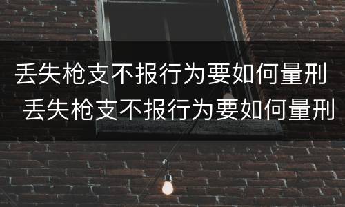 丢失枪支不报行为要如何量刑 丢失枪支不报行为要如何量刑呢