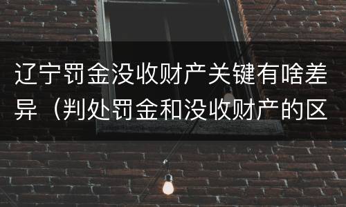 辽宁罚金没收财产关键有啥差异（判处罚金和没收财产的区别）