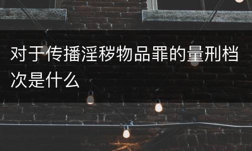 对于传播淫秽物品罪的量刑档次是什么