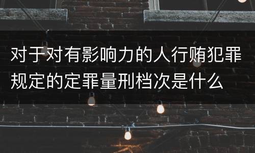 对于对有影响力的人行贿犯罪规定的定罪量刑档次是什么